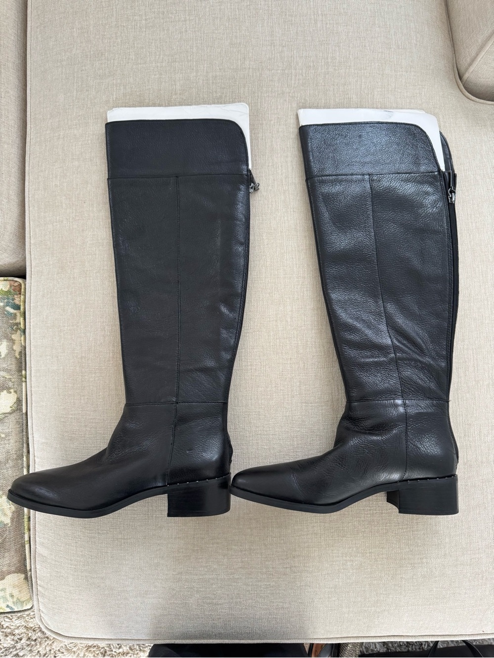 Franco Sarto Black Over-the-Knee Leather Boots
